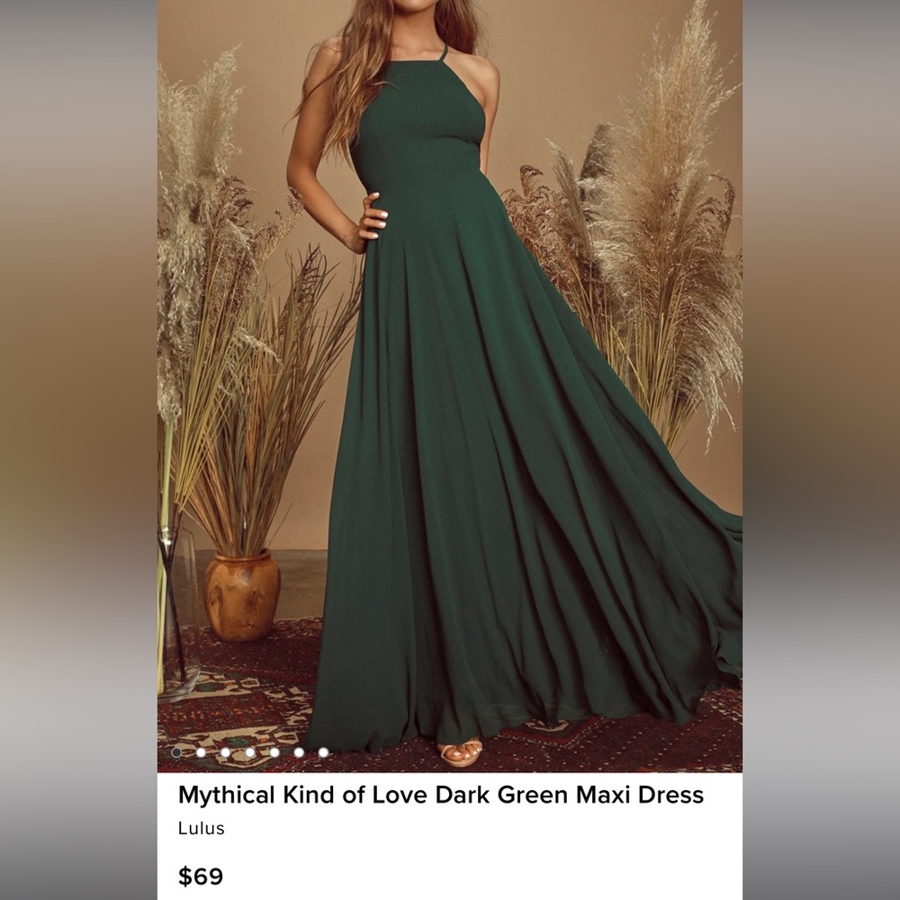 Lulus Mythical Kind of Love Dark Green Maxi Dress